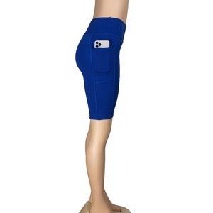 Women Yoga Shorts Pockets High Waist Hot Pants Gym Running Workout